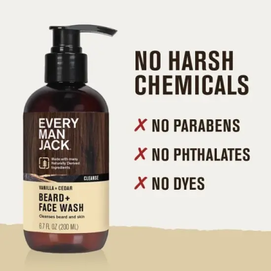 Every Man Jack Beard and Face Wash - Vanilla + Cedar - 6.7 fl oz image {6}