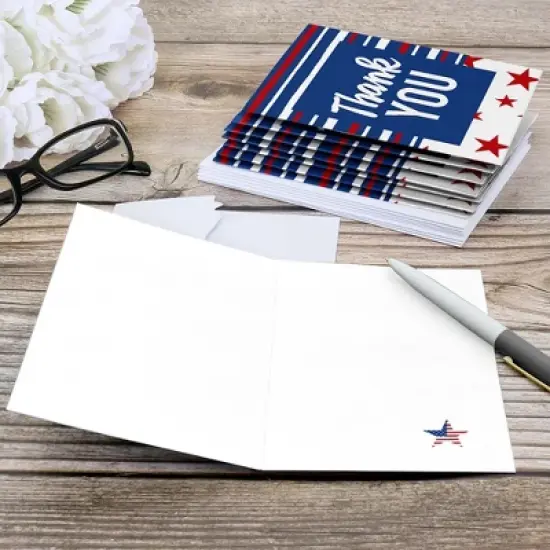 Big Dot of Happiness Stars and Stripes - Memorial Day, 4th of July and Labor Day USA Patriotic Party Thank You Cards (8 Count) image {3}