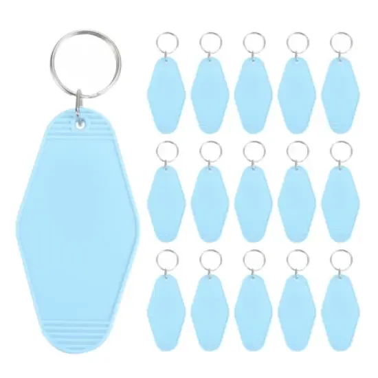 Unique Bargains Blank Vintage Motel Keychain for DIY Ornament Backpack Label 16 Pcs image {23}