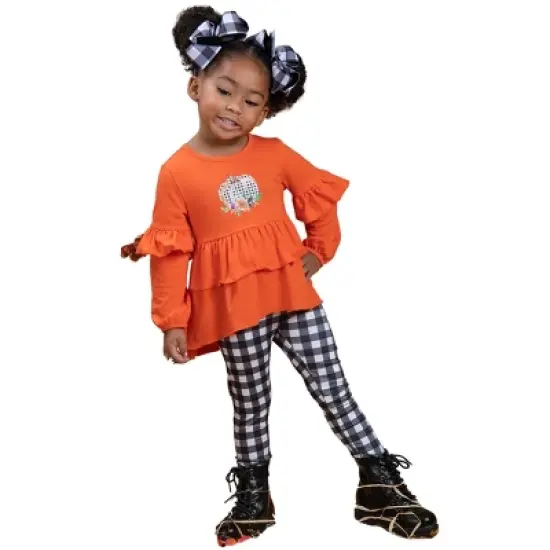 Girls Channel the Flannel Plaid Legging Set - Mia Belle Girls image {1}