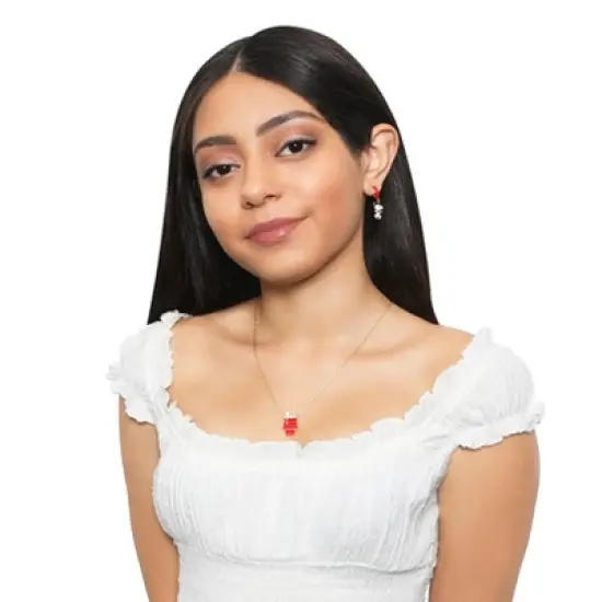 Peanuts Womens Snoopy Gold-Plated Sterling Silver Dog House Snoopy Necklace - Officially Licensed, 18'' image {2}