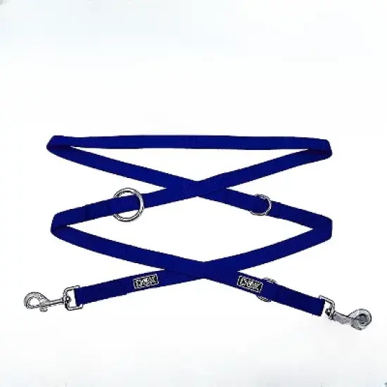 DDOXX 3-Way Adjustable Nylon Dog Leash - Large - Blue image {1}