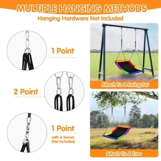 Costway 700lb Giant 60'' Platform Tree Swing for Kids and Adults image {6}