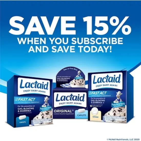 Lactaid Fast Act Intolerance Chewable Tablet Vanilla Flavor 60 ct image {2}