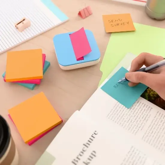 Staples Stickies Pop-up Std Notes 3" x 3" Asst Colors 100 Sh./Pad 6 Pads/PK 565448 image {4}