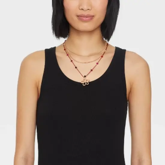 Mixed Quartz Stationed Chain and Beaded Necklace Set 3pc - Universal Thread&trade; image {4}