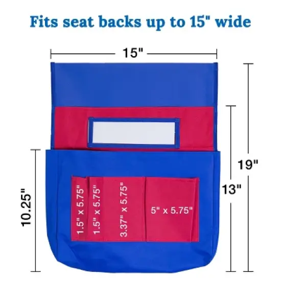 Carson Dellosa Education Chairback Buddy&trade; Blue and Red Pocket Chart Storage (1 piece) image {1}