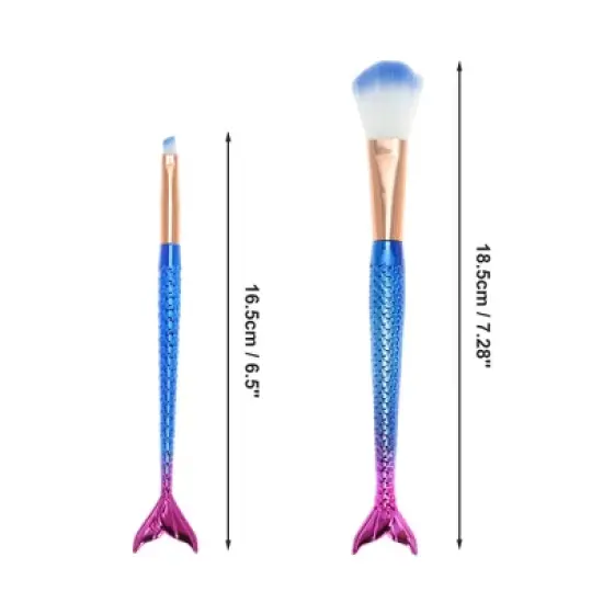 Unique Bargains Portable Mermaid Makeup Brush Set 4 Pcs image {1}