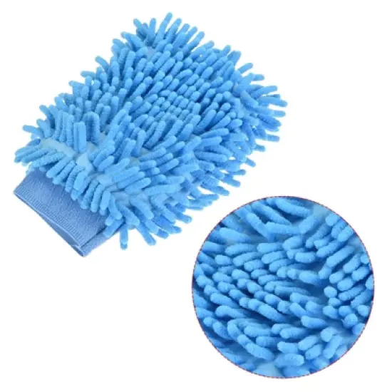 Unique Bargains Microfiber Soft Chenille Wash Mitten Double Sided Dusting Gloves for House Cleaning image {3}
