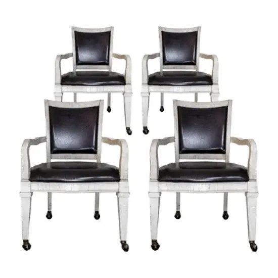 Hathaway Montecito Dining and Poker Table Set with Four Chairs - Driftwood image {10}