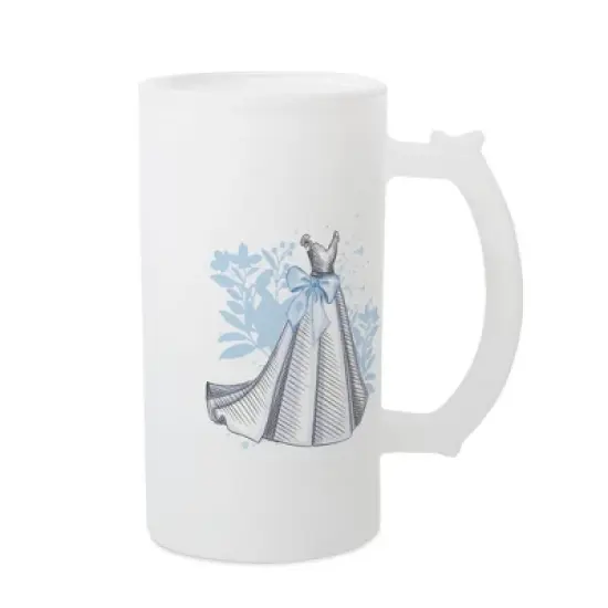 Elanze Designs Freezable Beer Stein Mug With Thumb Grip Handle, 16 Ounce Frosted Glass, Wedding Day image {1}