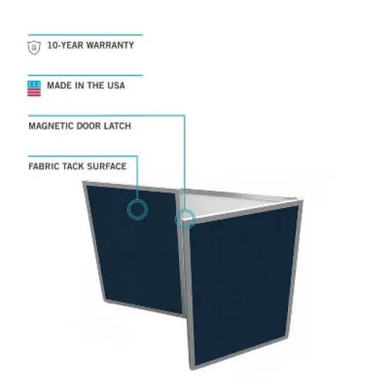 Ghent VisuALL PC Whiteboard Cabinet Fabric Bulletin Board Exterior Doors Beige GHE41300 image {3}