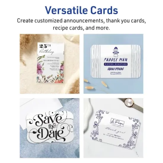 Avery Cards with Flourished Edges, 6" x 9", Glossy White, 10ct image {2}