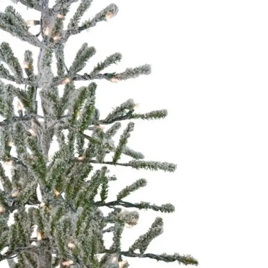 Northlight 5' Prelit Artificial Christmas Tree Flocked Alpine Twig - Warm White Lights image {2}