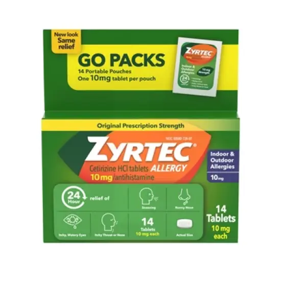 Zyrtec Adult Allergy Relief 10mg Tablets - Cetirizine - 14ct image {9}