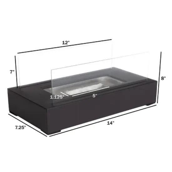 Hastings Home Bio Ethanol Ventless Tabletop Fire Pit with 360-View (Black) image {6}