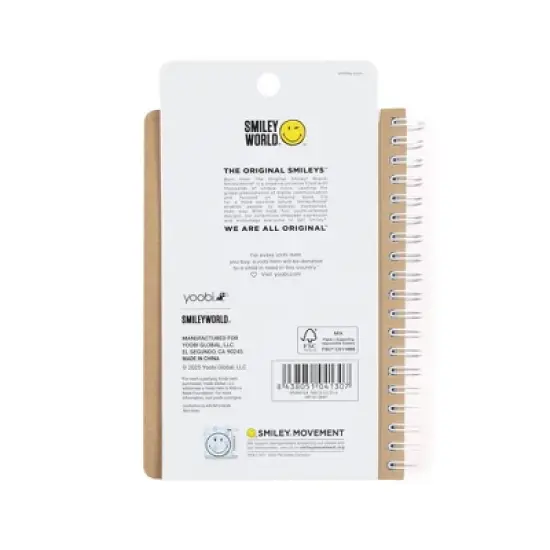 Yoobi SmileyWorld Journal 4.5"x6.5" Spiral with Marker Blue Kraft Smiley image {10}