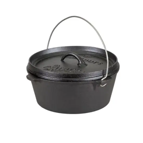 Stansport Preseasoned Cast Iron Flat Bottom Dutch Oven image {10}