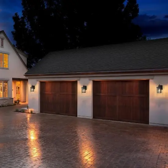 C Cattleya 11in Matte Black Dusk to Dawn Outdoor Wall Lantern Sconce with GFCI Outlet image {5}