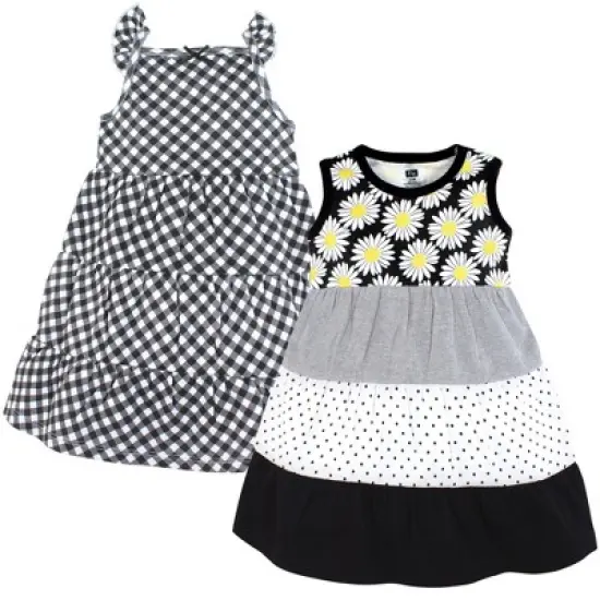 Hudson Baby Girl Cotton Dresses, Black Daisy image {7}