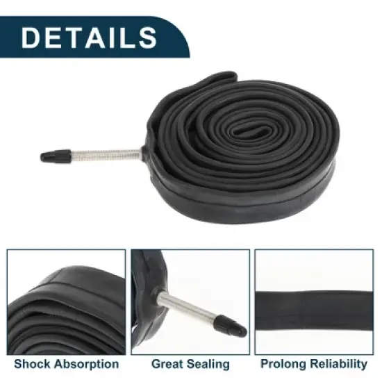 Unique Bargains Bike MTB Cycling Inner Tire 700x23/25C Durable 48mm Long French Type Valve Bicycle Inner Tube 1 Pcs image {4}