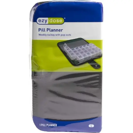 Ezy Dose Weekly (7-Day) Pill Organizer, Large Pop-Out Compartments, 4 Times a Day (Large) image {2}