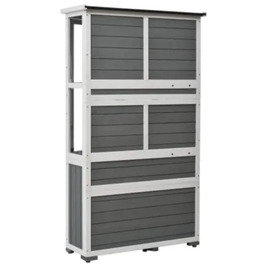 Mini Greenhouse Storage Shed: 63" Height, Wood, Waterproof and Secure image {6}