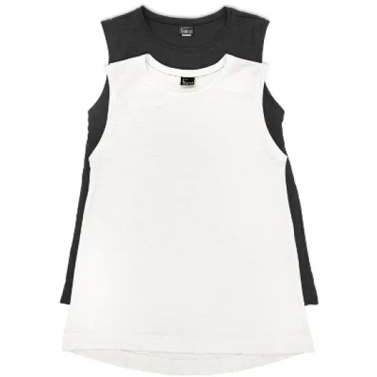 Felina Women's Velvety Soft Slub High-Low Shell Tank 2-Pack image {3}