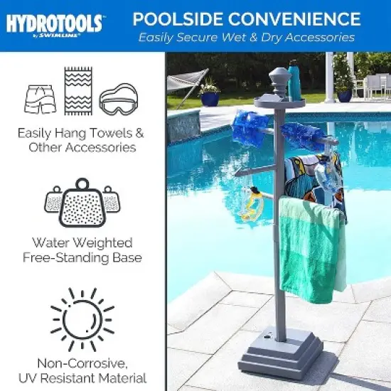 Swimline Outdoor Poolside Valet Towel Rack with Weighted Base - 52" image {5}