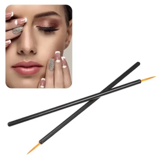 Unique Bargains Short Nylon Eyeliner Eye Makeup Brushes Applicators Black 50 PCS image {1}