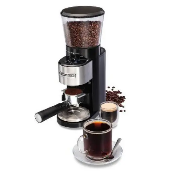 Hamilton Beach Pro Burr Grinder 80405: Electric Coffee Bean Grinder, Variable Settings, 12 Cup Capacity, Black image {2}
