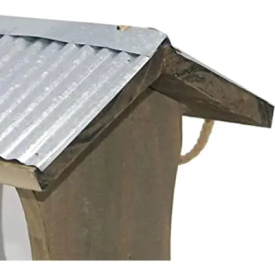 Woodlink Galvanized Roof Rustic Farmhouse Tall Hopper Wild Bird Feeder - Brown image {2}