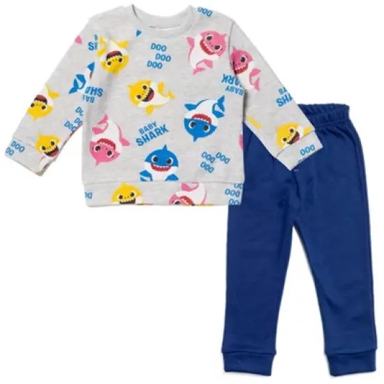 Pinkfong Baby Shark Fleece Pullover Sweatshirt and Pants Set Toddler  image {9}