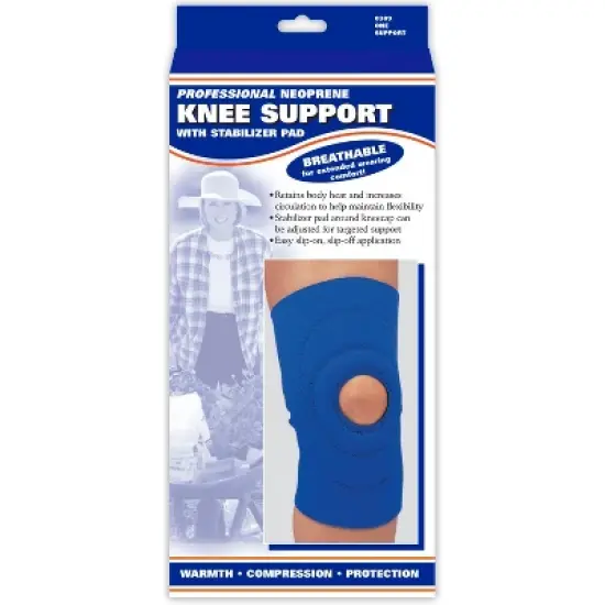 OTC Knee Support, Encircling Stabilizer Pad, Neoprene, Black image {3}