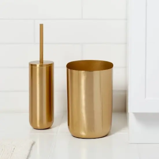 Brushed Brass Toilet Bowl Brush Gold - Threshold&trade; image {1}