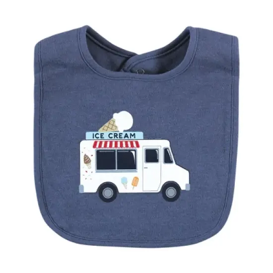 Hudson Baby Infant Boy Cotton Bibs, Ice Cream Truck, One Size image {2}