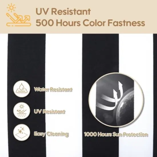 Outdoor Deep Seat Cushions for Patio Furniture &ndash; Striped Double Seat Set (1 Seat + 2 Back Cushions) &ndash; Removable Covers image {3}