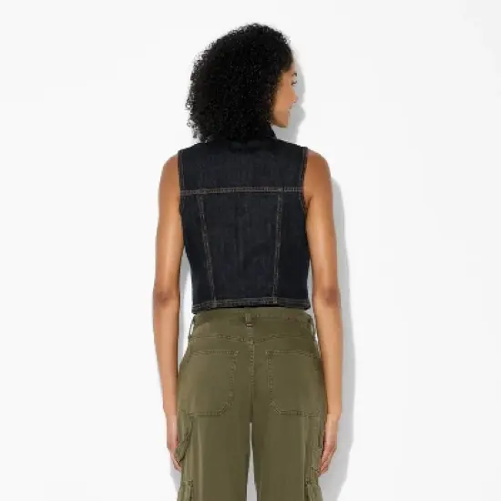Women's Sleeveless Cropped Denim Trucker Vest - Wild Fable&trade; image {2}