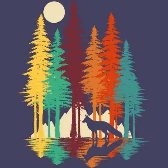 Women's Design By Humans Forest Fox By clingcling Racerback Tank Top image {1}