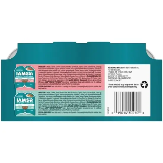 IAMS Perfect Portions Cuts in Gravy Chicken, Tuna and Salmon Flavor Wet Cat Food image {2}