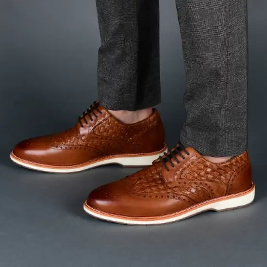 Thomas & Vine Medium and Wide Width Mens Radcliff Tru Comfort Foam Lace-up Woven Wingtip Derby image {8}