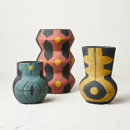 Small Geo Pattern Vase Yellow - Opalhouse&trade; designed with Jungalow&trade; image {3}