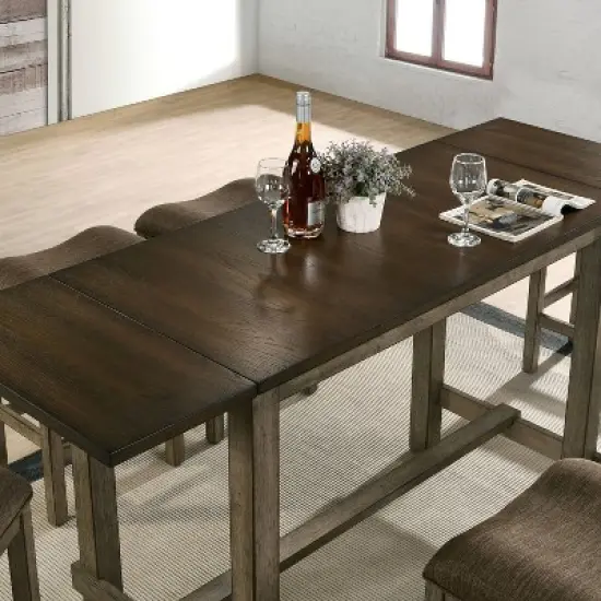 70" Entera Expandable Counter Height Dining Table Dark Walnut/Chestnut - HOMES: Inside + Out image {2}