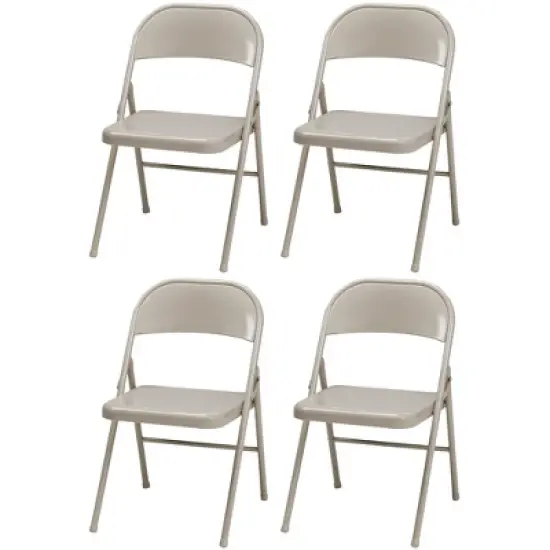 MECO Sudden Comfort All Steel Folding Chair Set with Steel Frame and Contoured Backrest for Indoor or Outdoor Events, (Set of 4) image {5}