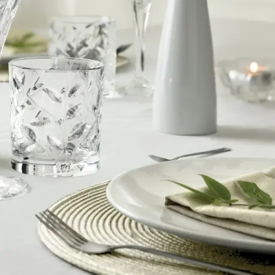 Lorren Home Trends Laurus Crystal Double old fashioned set of 6 image {2}
