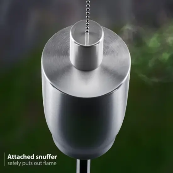 Sorbus 5 ft Set of 2 Stainless Oil Burning Cylinder Shape Steel Torch - Great for backyard decorating and lawn lighting image {5}