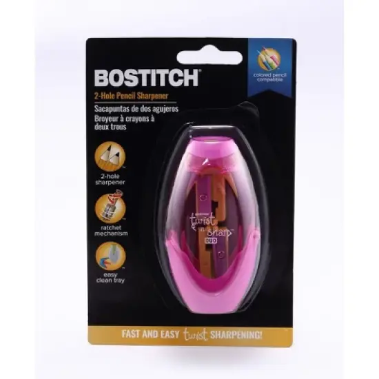 Bostitch Twist-n-Sharp&trade; Duo Pencil Sharpener, Assorted Colors, Pack of 6 image {2}