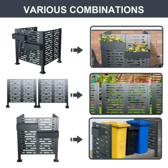 3.5 x3.5 FT Air Conditioner Fence for Outdoor Units, Metal Privacy Fence Cover, Perfect to Conceal Air Conditioning Units image {5}