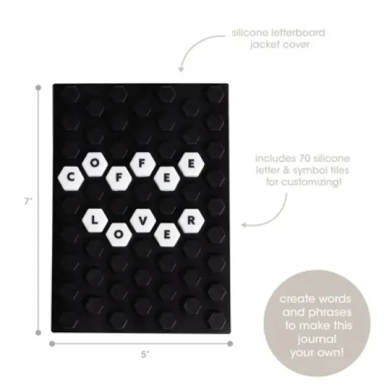 Pearhead Letterboard Journal Black Honeycomb/White Letters image {1}