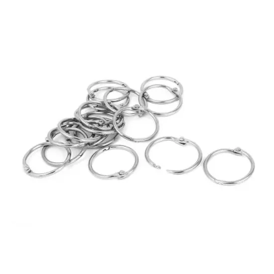 Unique Bargains Office Document DIY Binding Loose Leaf Rings Hook 1.2" Dia 18 Pcs image {5}
